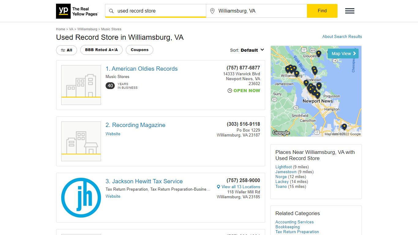 Used Record Store in Williamsburg, VA - yellowpages.com