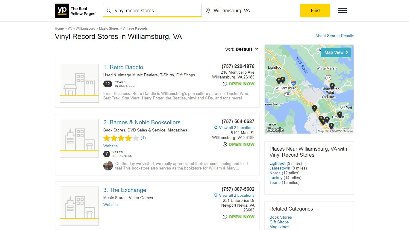 Vinyl Record Stores in Williamsburg, VA - Yellow Pages